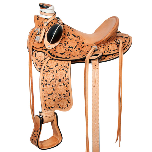 Hilason Western Horse Wade Saddle American Leather Ranch Roping Tan - Uhorse