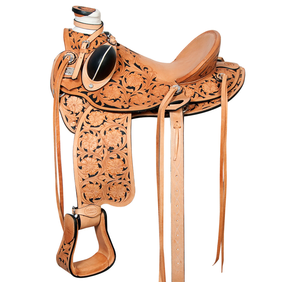 16 In Western Horse Saddle American Leather Wade Ranch Roping Tan Hilason - Uhorse