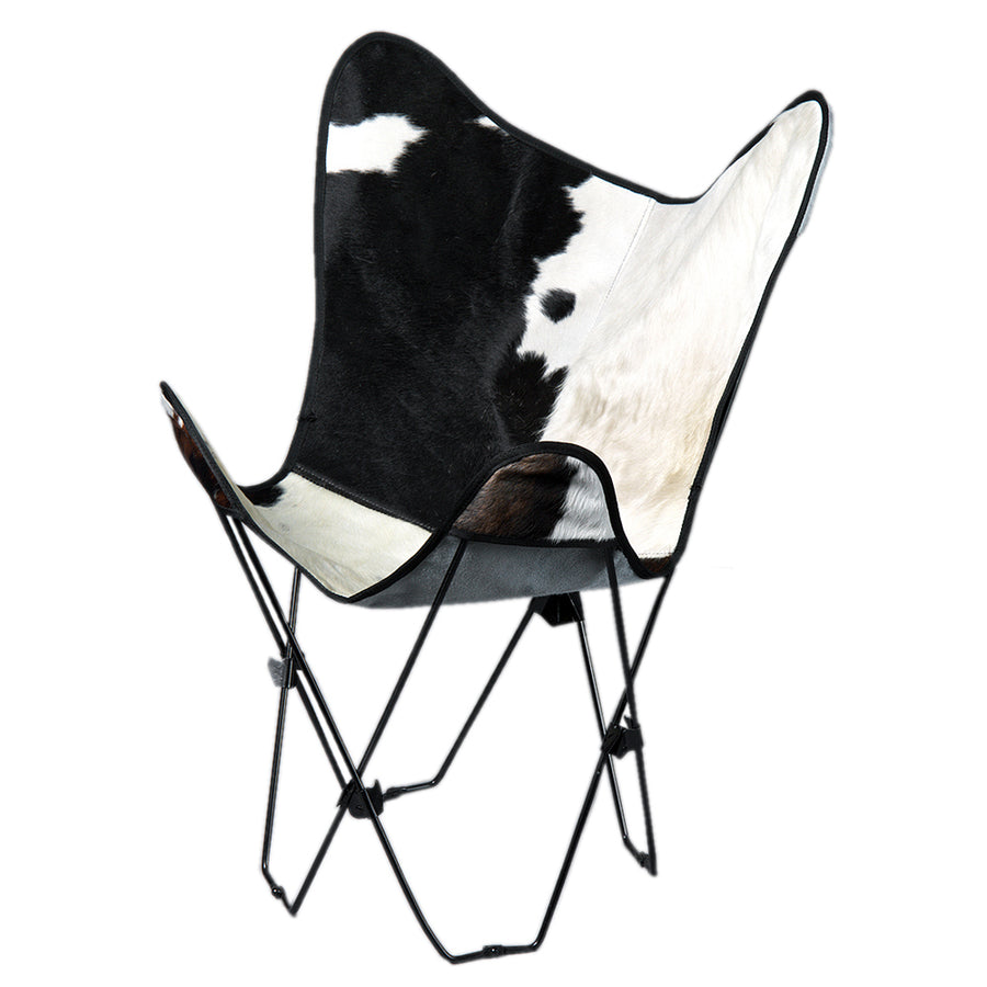 Made In USA Genuine Leather Butterfly Chair Folding Modern Sling Seat - Uhorse
