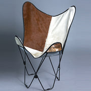 HILASON Genuine Leather Butterfly Chair Folding Lounge Modern Sling Accent Seat | Chair