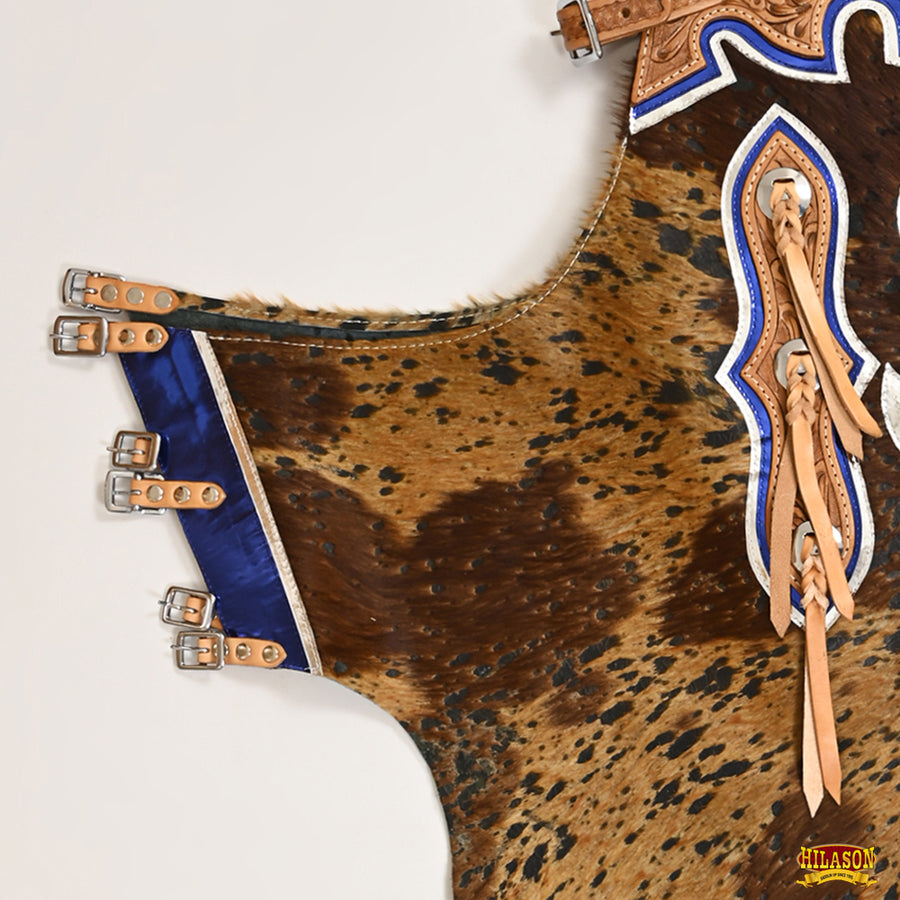 HILASON Pro Rodeo Bull Riding Chaps Genuine Leather | for Men and Women Western Unisex