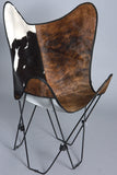 Made In Usa Folding Genuine Leather Butterfly Chair  Modern Sling Seat