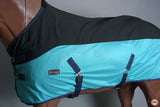 Hilason Western Horse Polyester Fly Mash Rug Durable Turnout Sheet Black Turquoise