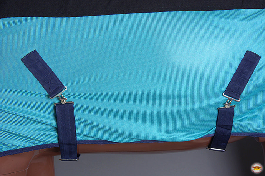 78 In Hilason Western Horse Light Weight Comfort Durable Poly Fly Sheet Black Turquoise