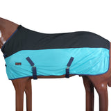 HILASON Durable Poly Turnout Sheet For Horses Black & Turquoise