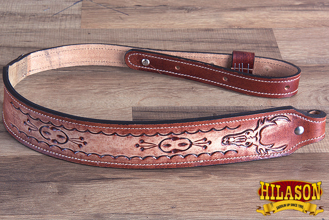 U-Hilason Rifle Sling Wildlife Design Hand Crafted Genuine Leather
