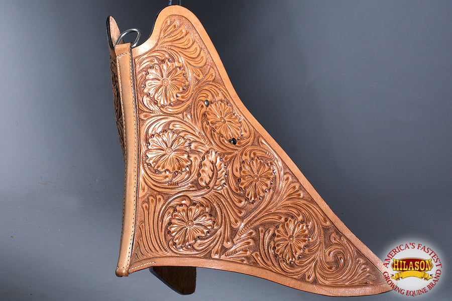 HILASON Horse Western Saddle Stirrup Cowboy Leather Tapaderos Cover Tan | Covers Covers| Hand Carved