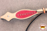 Western Horse Headstall Tack Bridle American Leather Red Crystal Hilason