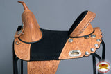 Hilason Treeless Western Trail Barrel American Leather Horse Saddle Tan