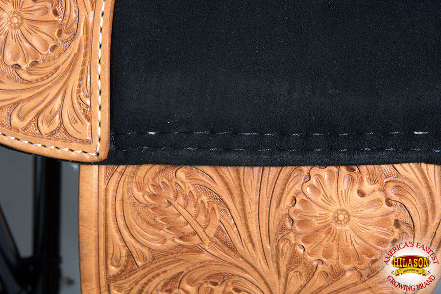 HILASON Treeless Western Trail Barrel American Leather Horse Saddle Tan | for Horses