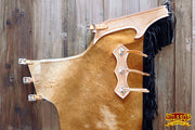 HILASON Child Pro Rodeo Bronc Bull Riding Hair On Leather Chinks | Handmade Chaps Western for Adults Hand Tooled Adult