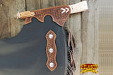 Bull Riding Chinks Chaps Adult Pro Rodeo Bronc Leather Brown Hilason