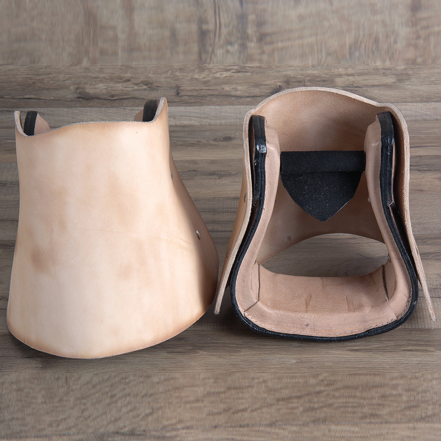 St101-F Hilason W. Saddle Tan Leather Covered H. Stirrups Pair – by Hilason – Cowboy and equestrian accessories