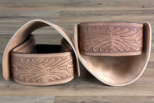 St101-F Hilason Western Saddle Tan Leather Covered Horse Stirrups Pair