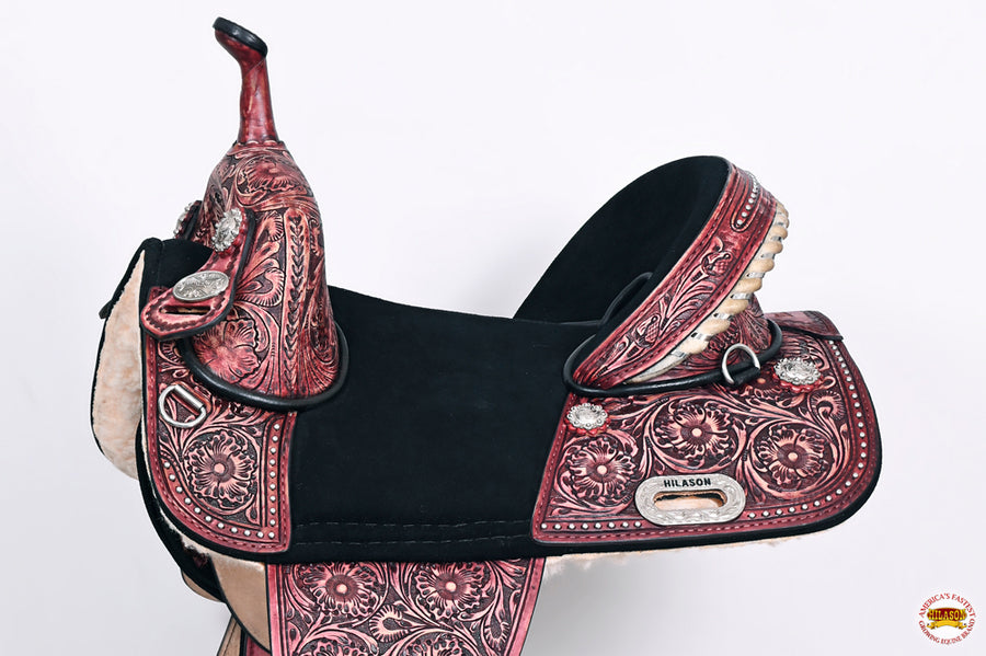 HILASON Child Treeless Horse Saddle Western American Leather Barrel | for Horses
