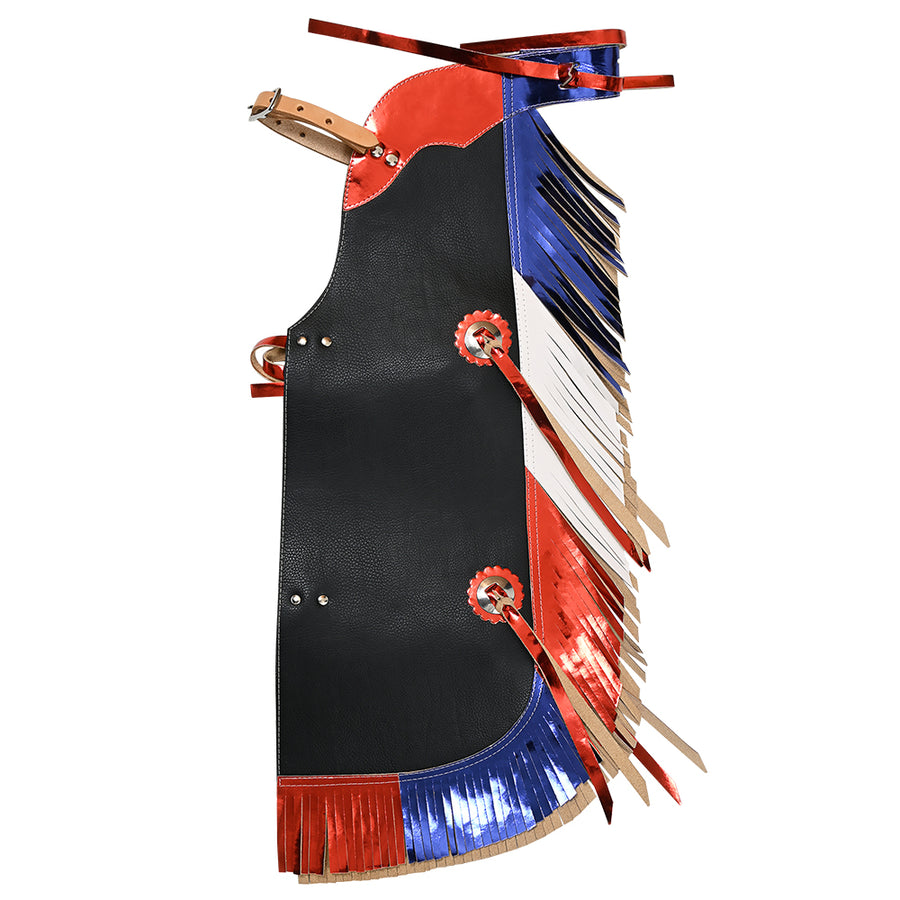 Hilason Pro Rodeo Bull Riding Chaps Us Flag Western Leather Kids - Uhorse