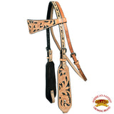 Hilason Western Horse Headstall Bridle American Leather Floral Carving