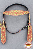 Western Horse Headstall Tack Bridle American Leather Floral Lime Hilason