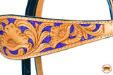 HILASON Western Horse Headstall Bridle American Leather Tan Floral Carved | for Horses Headstalls
