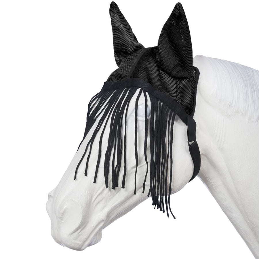Tough 1 Deluxe Comfort Quick Grip H. Mesh Fly Veil Mask Black – by Hilason – Cowboy and equestrian accessories