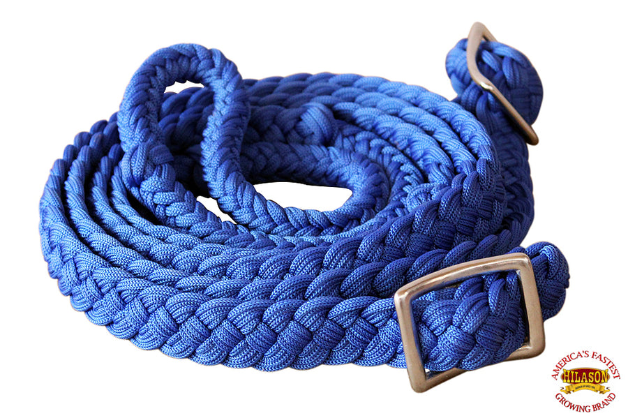 Hilason Braided Poly Barrel Horse Racing Reins Flat Grip Knots 1" X 8Ft | Rein Gifts