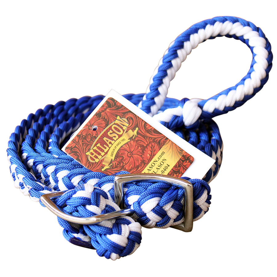 Blue and white nylon rope halter with lead - Uhorse