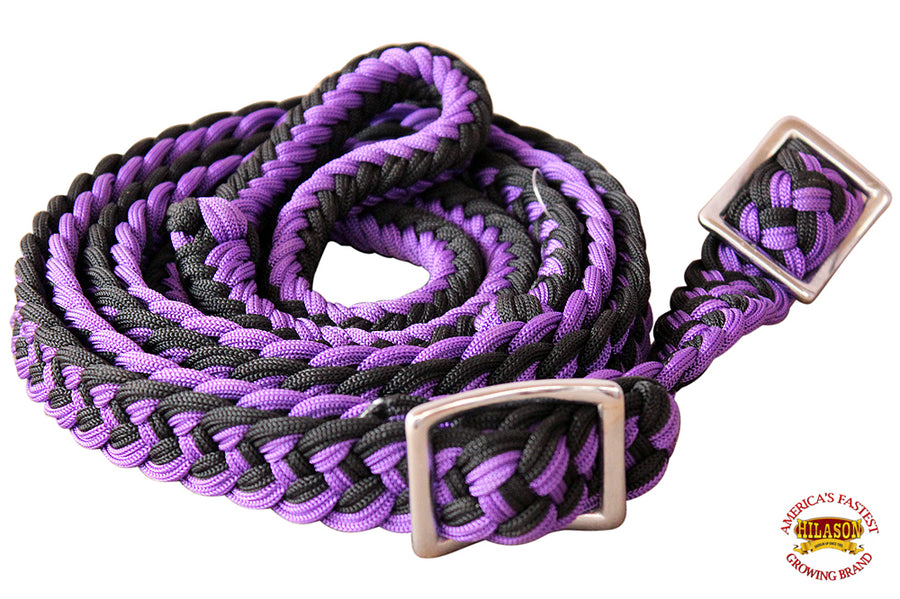 Hilason Braided Poly Barrel Horse Racing Reins Flat Grip Knots 1" X 8Ft | Rein Gifts