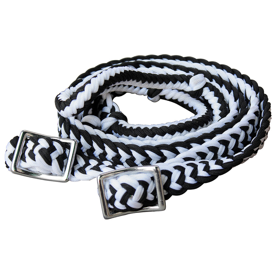 1" X 8Ft Hilason Braided Poly Barrel Horse Racing Reins Flat Grip Knots - Uhorse