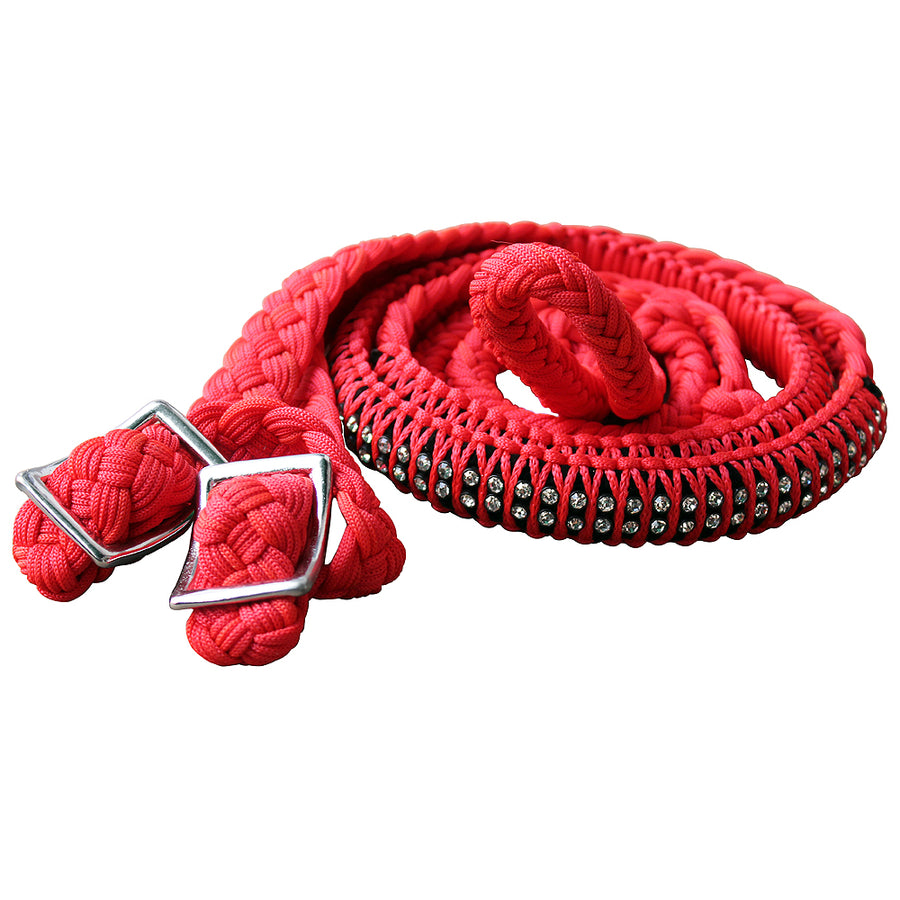 Red nylon rope halter with metal hardware - Uhorse