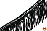 Black Horse Breast Collar Flat Braided Paracord Crystal Fringes Hilason