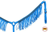 HIlason Horse Breast Collar Flat Braided Paracord Crystal Fringes Hilason