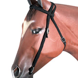 Black Horse Bridle Headstall Flat Braided Paracord By Hilason