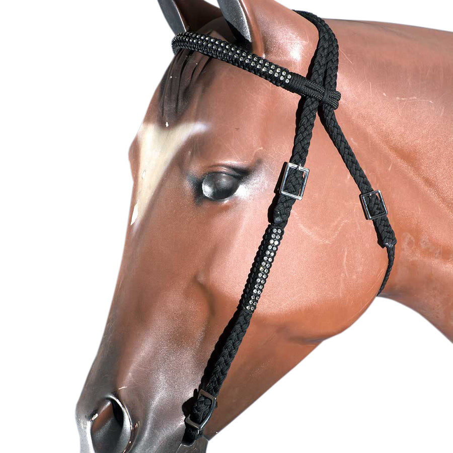Horse Bridle Headstall Flat Braided Paracord Crystal Hilason - Uhorse