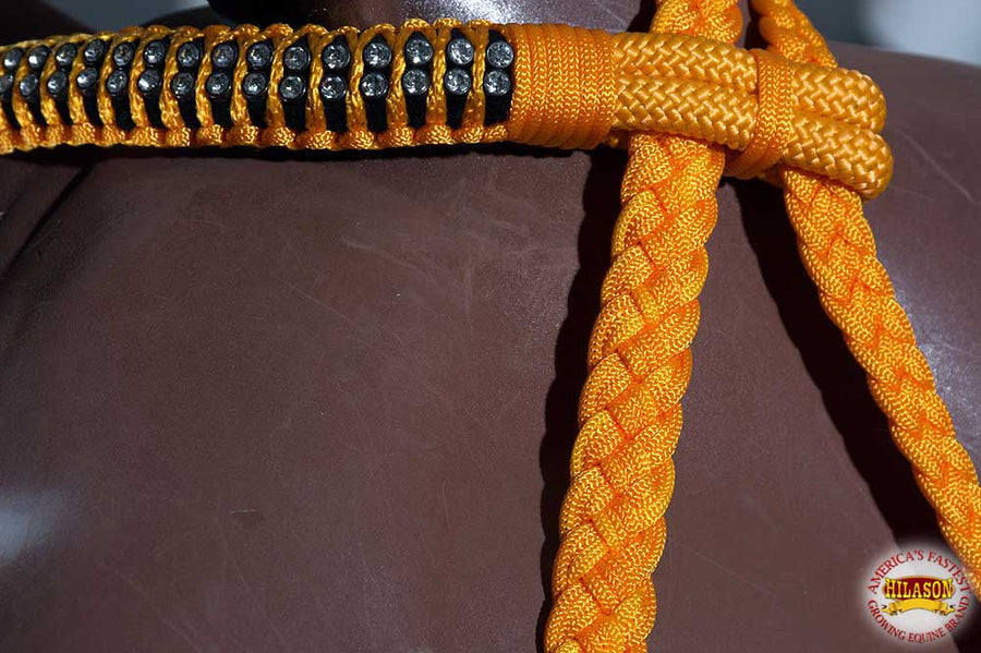 Horse Bridle Headstall Flat Braided Paracord Crystal Hilason
