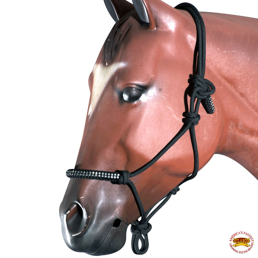 Hilason W. H. Braided Poly Rope Crystal Accents Tk. Halter by Hilason – Cowboy and equestrian accessories
