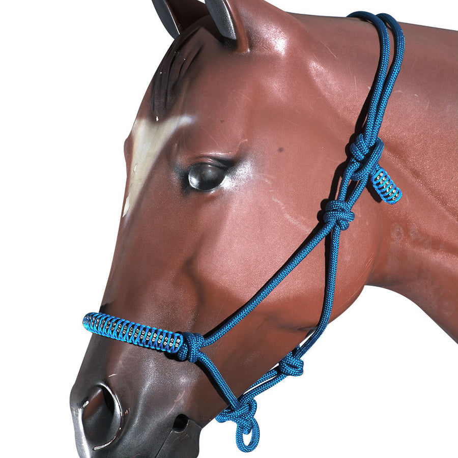 Hilason W. H. Braided Poly Rope Crystal Accents Tk. Halter by Hilason – Cowboy and equestrian accessories
