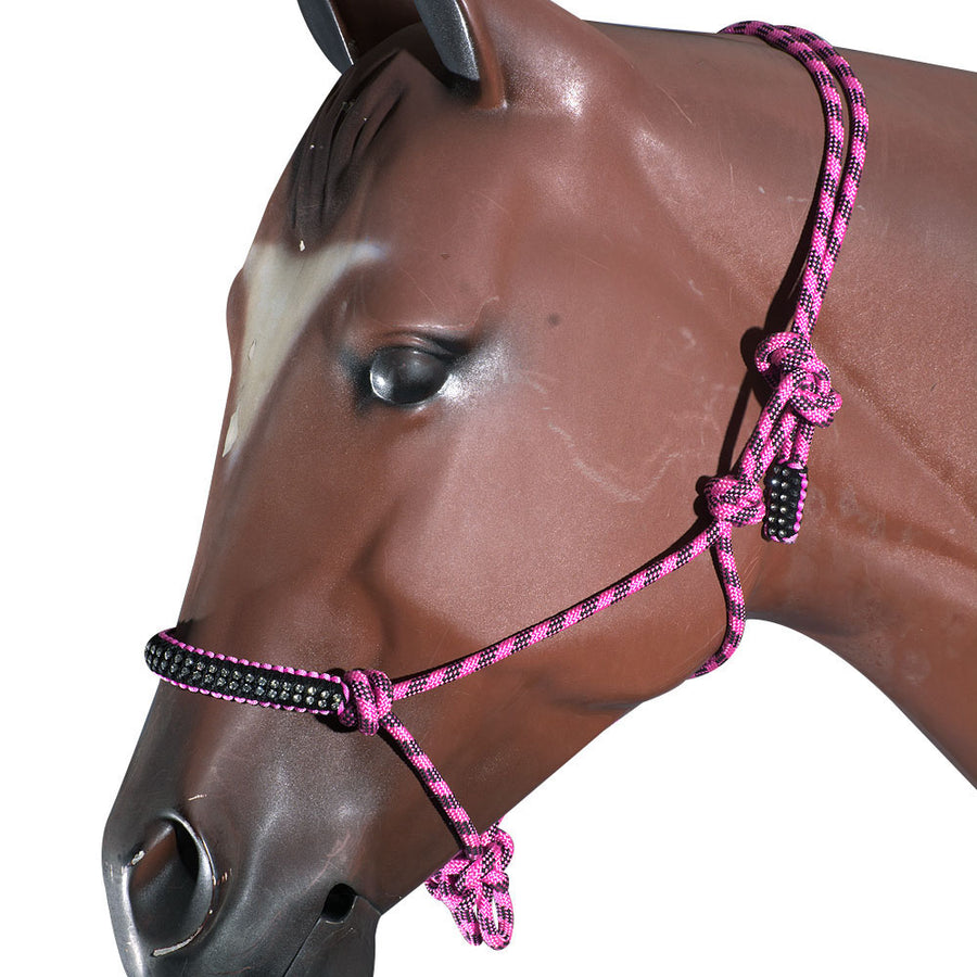 Hilason W. H. Braided Poly Rope Crystal Accents Tk. Halter by Hilason – Cowboy and equestrian accessories