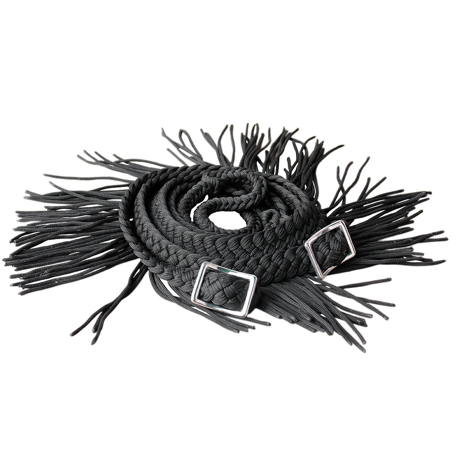 1" X 8Ft Hilason Braided Poly Barrel Horse Racing Reins Flat Grip Knots Fringe - Uhorse