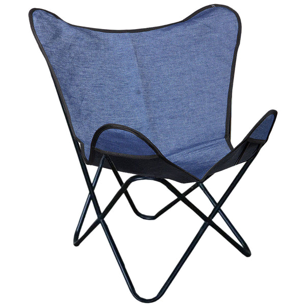 Hilason Genuine Fabric Denim Butterfly Chair Folding Lounge Modern by Hilason – Cowboy and equestrian accessories