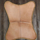 Genuine Leather Butterfly Chair Folding Lounge Modern Sling Chair Seat