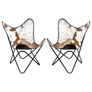 HILASON Genuine Leather Butterfly Chair Folding Lounge Modern Sling Accent Seat | Chair