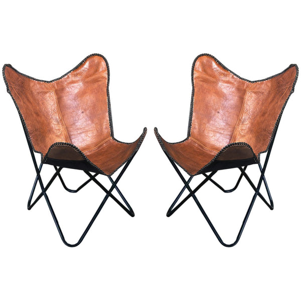 Genuine Leather Butterfly Chair Folding Lounge Modern Sling Accent by Hilason – Cowboy and equestrian accessories