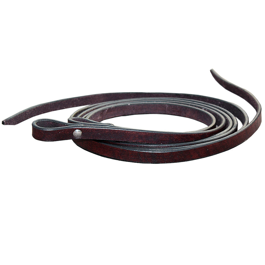 3/4 In x 8 ft Hilason Western Horse Tack Leather Split Rein Dark Brown - Uhorse