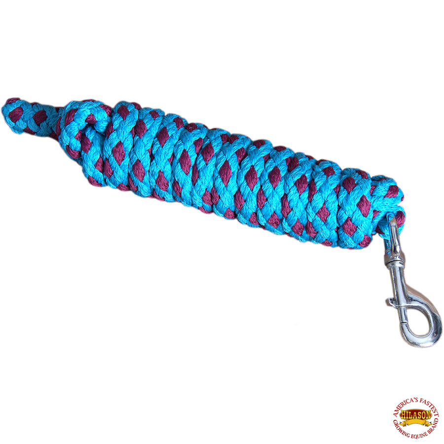 HILASON H. Roping Lead Rope Riding Poly 1/4 In X 8 Ft Purple-Turquoise by Hilason – Cowboy and equestrian accessories