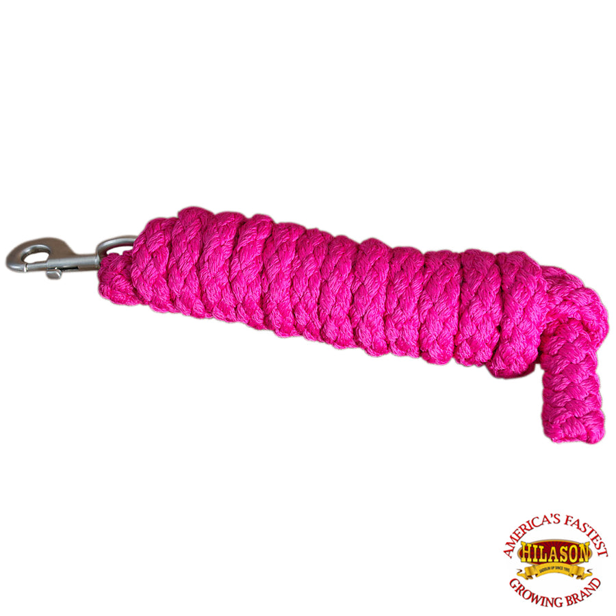 Horse Riding Poly Roping Lead Rope Fuchsia 1/4X8 Ft Snaps Hilason - Uhorse