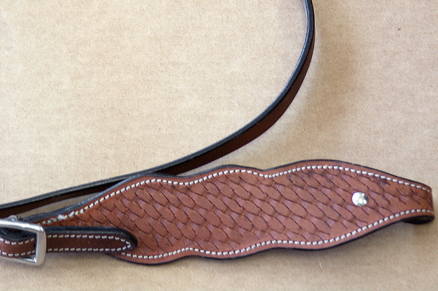 Western Horse Headstall Tack Brown Basket Weave American Leather Hilason