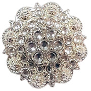 HILASON Western Screw Back Concho White Clear Crystalsberry Headstall Saddle | Belt Slotted Conchos