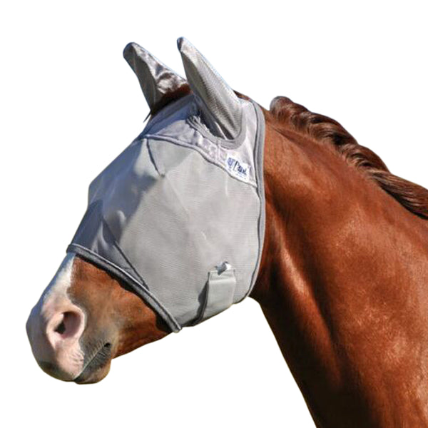 Gray nylon horse fly mask with ear covers - Uhorse