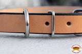 HILASON Western Heavy Duty Handmade Genuine Leather Dog Collar Tan