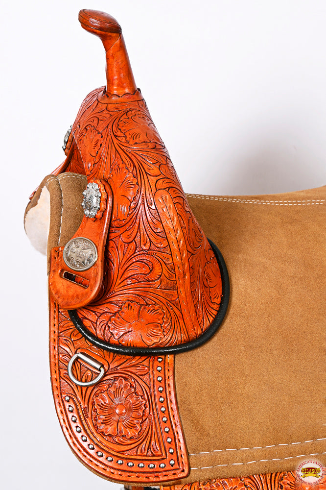 HILASON Western Horse Treeless Trail Barrel Saddle American Leather | for Horses